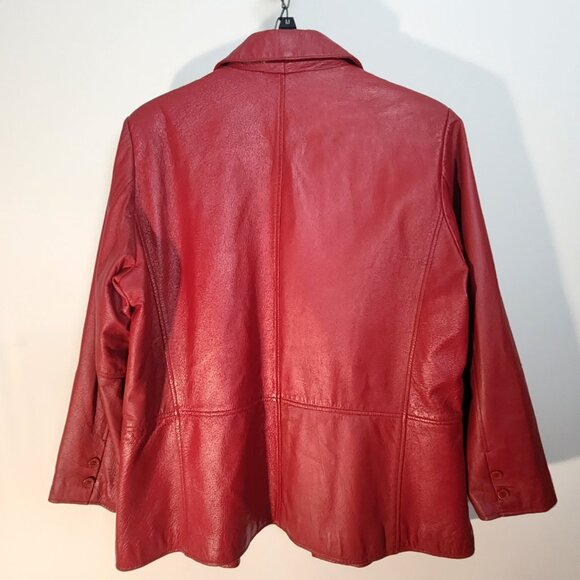 Women's Vintage Starling Germany Leather 3 Button Metro Blazer Size: 16 - Picture 15 of 16